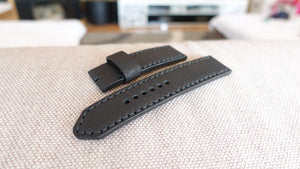 Smooth black leather strap