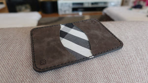 Gray leather card wallet